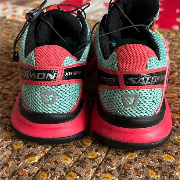 Salomon XR Mission 1 Teal and Red Trail women’s Running Shoes size 8.5 - Picture 4 of 13